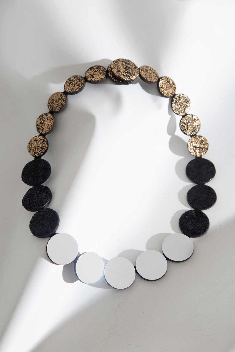 Collier Cercle de Rêve de Sarah - Argent+Noir+Or