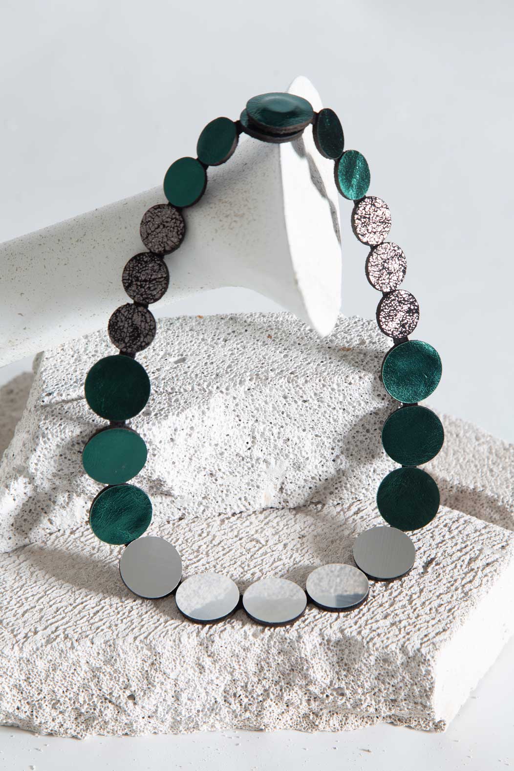 Collier Cercle de Rêve de Sarah - Argent+Étain+Vert