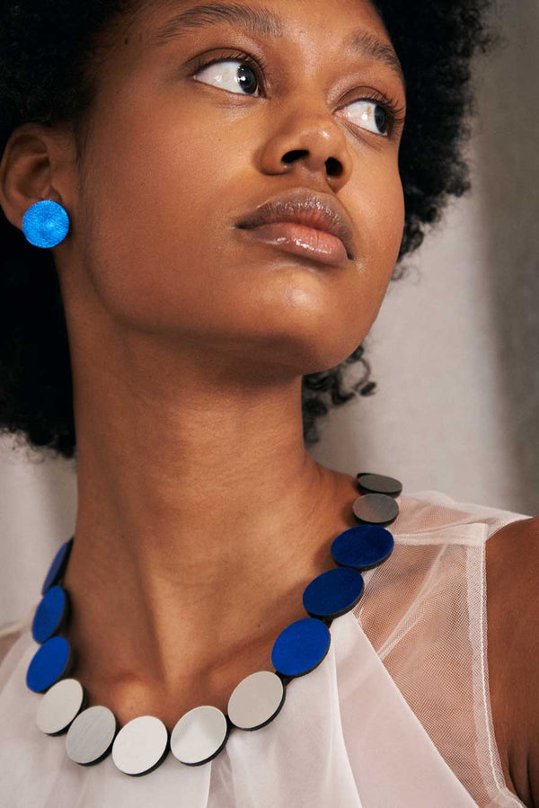 Collier Cercle de Rêve de Sarah - Argent+Étain+Bleu