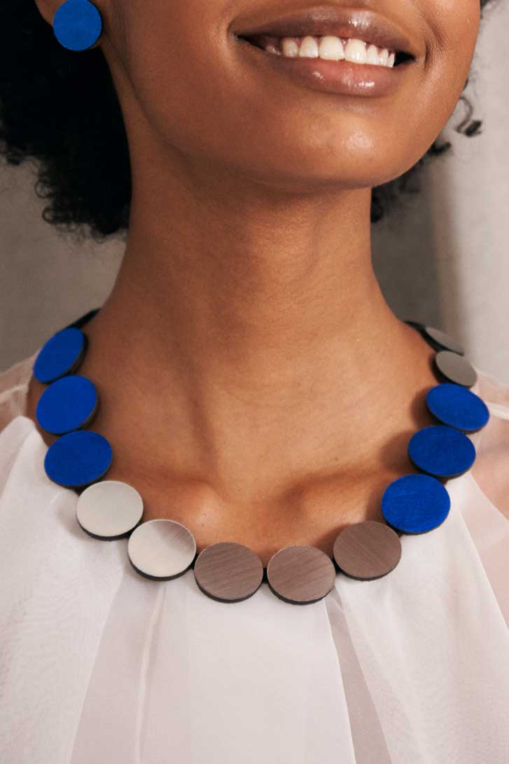 Collar Sarah's Dream - Plata/Peltre/Azul