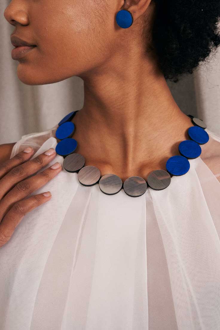 Collar Sarah's Dream Circle - Plata+Peltre+Azul
