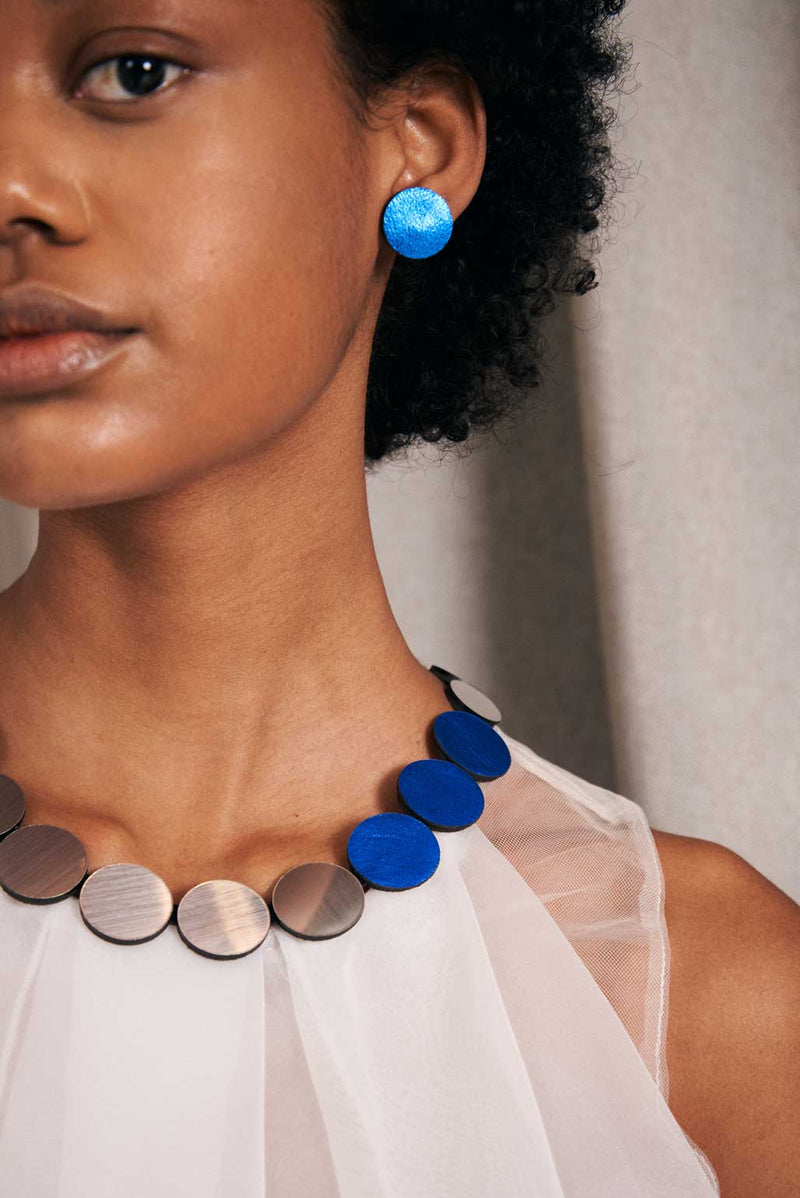 Collar Sarah's Dream Circle - Plata+Peltre+Azul