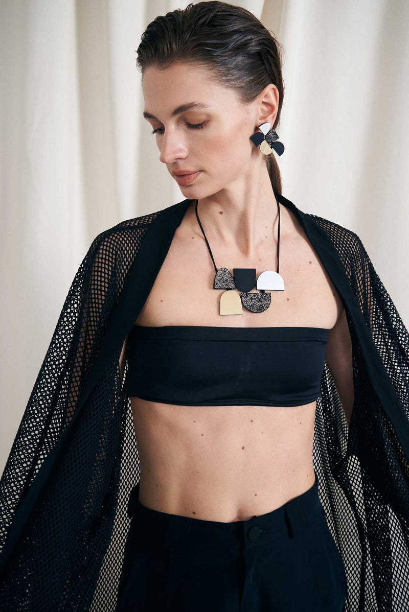 Sophie's Vision Ohrringe - Silber+Schwarz+Gold+Zinn