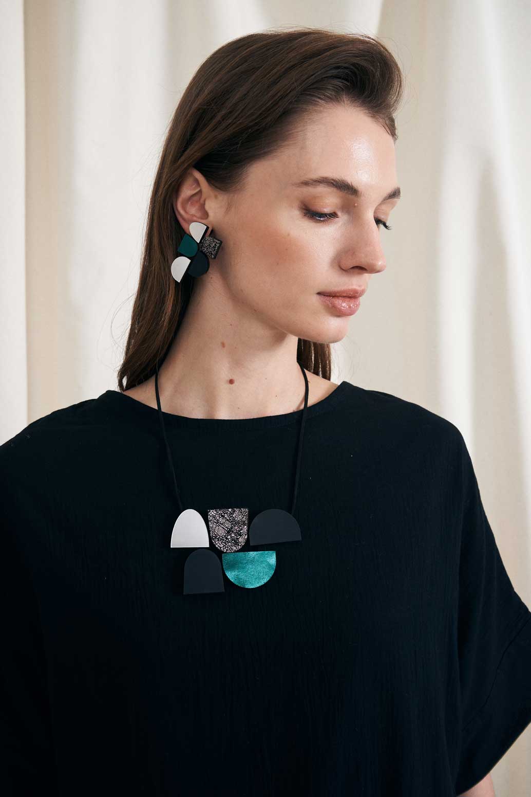 Sophie's Vision Earrings - Silver/Black/Pewter/Green