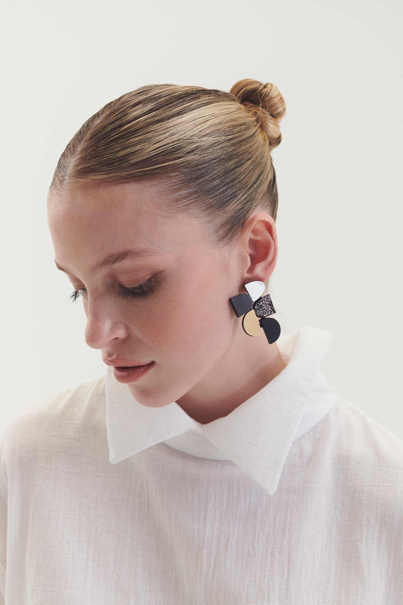 Sophie's Vision Earrings - Silver+Black+Gold+Pewter