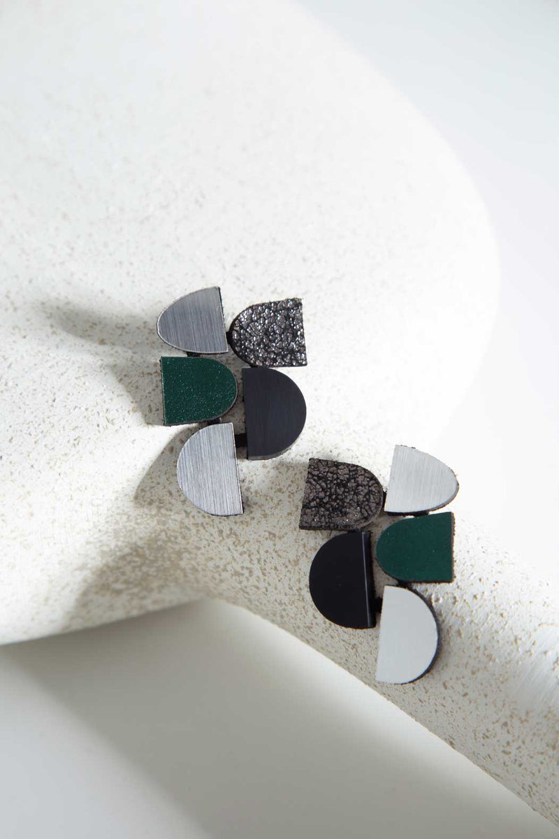Sophie's Vision Earrings - Silver+Black+Pewter+Green