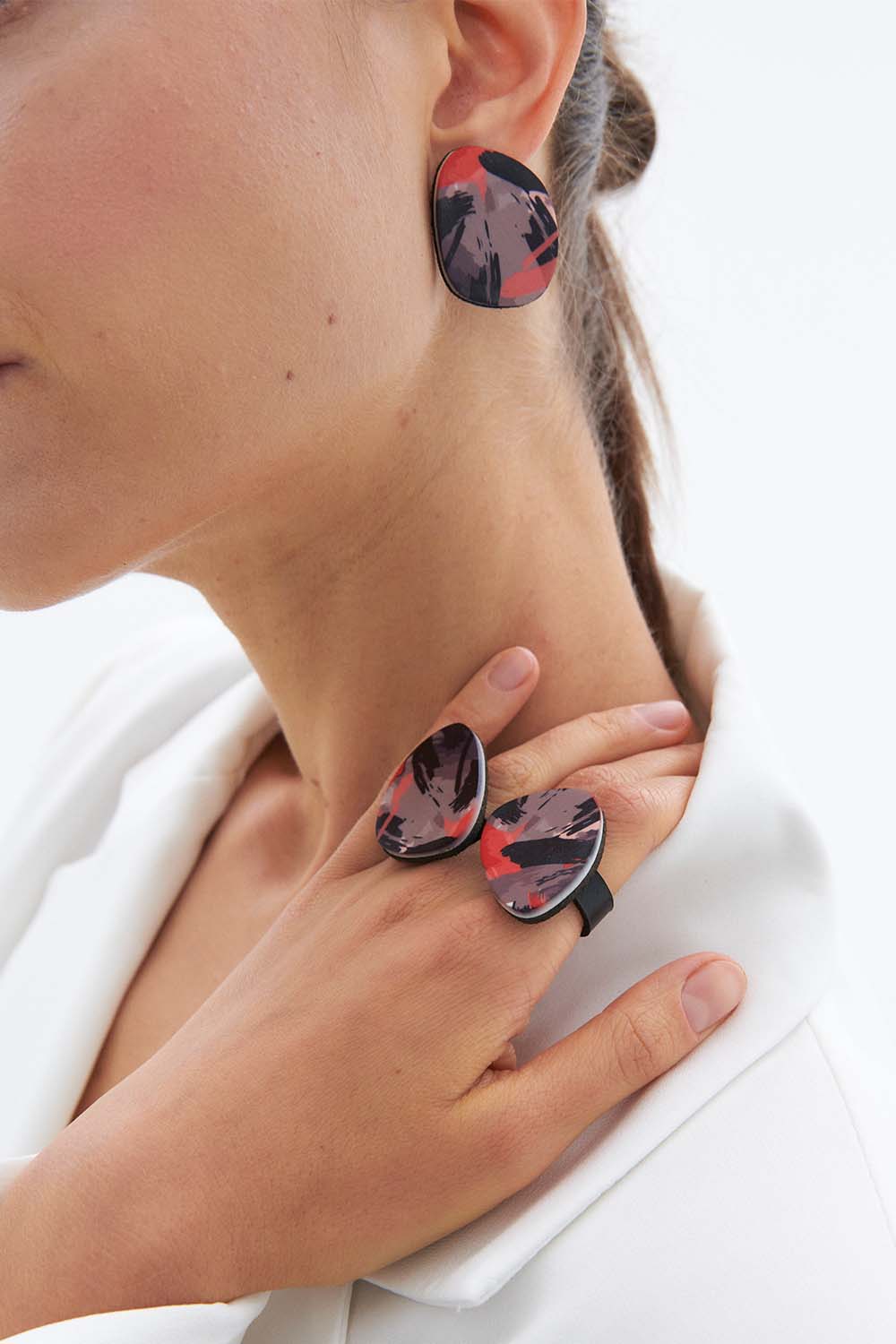 Frame Stones Small Earrings Paint