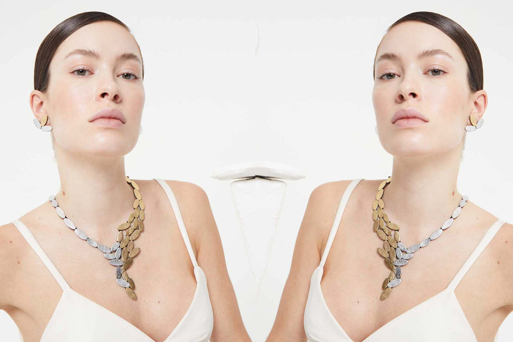 Iskin Sisters. Slow Fashion. Emma Collection. Contemporary Jewelry. Leather Jewelry