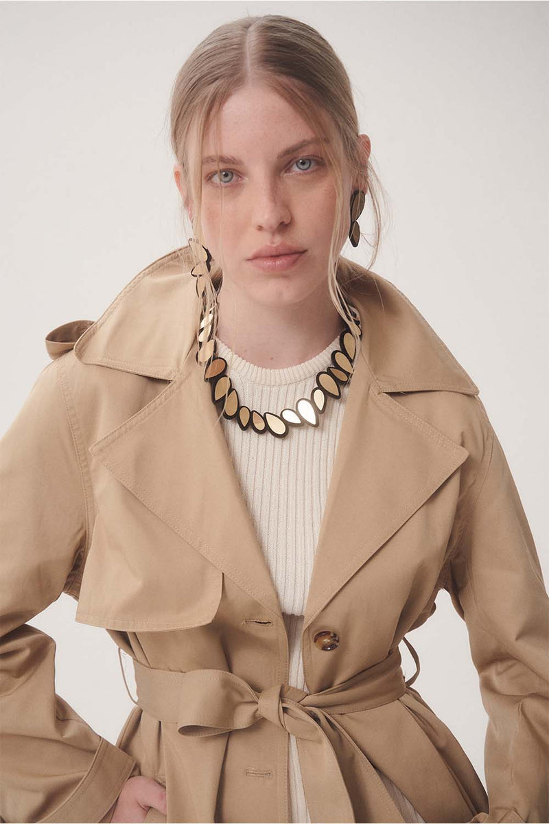 Collier rond Kate Leaves - Noir + Or