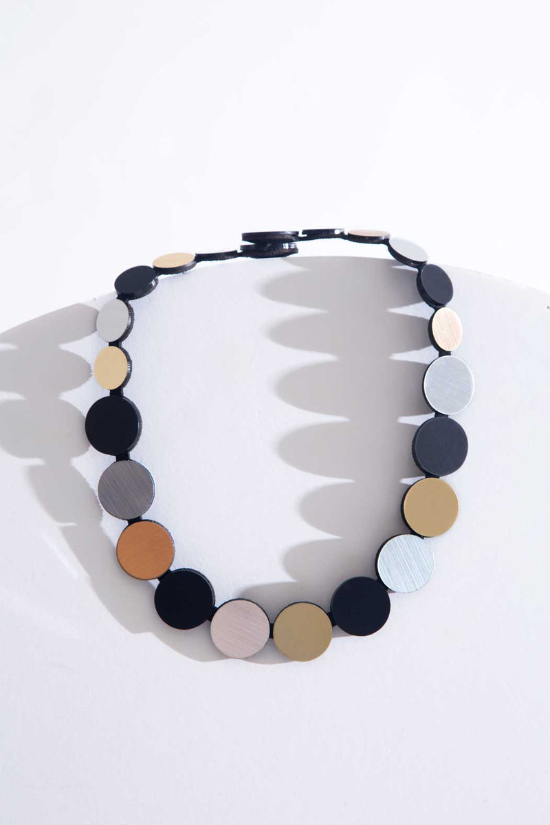 Collar Colors Circle - Plata+Oro+Negro