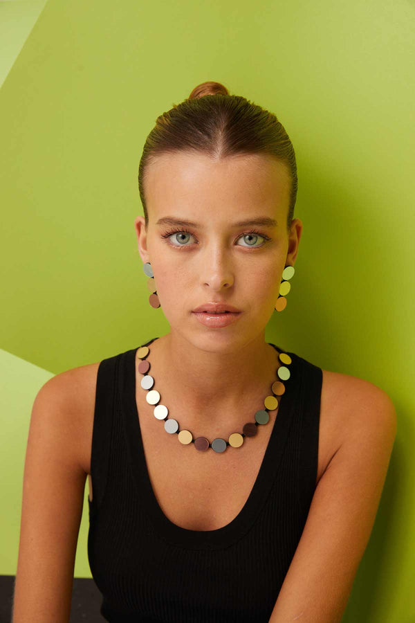 Pré-commander! Collier Abstraction Simple Strand - Argent & Noir