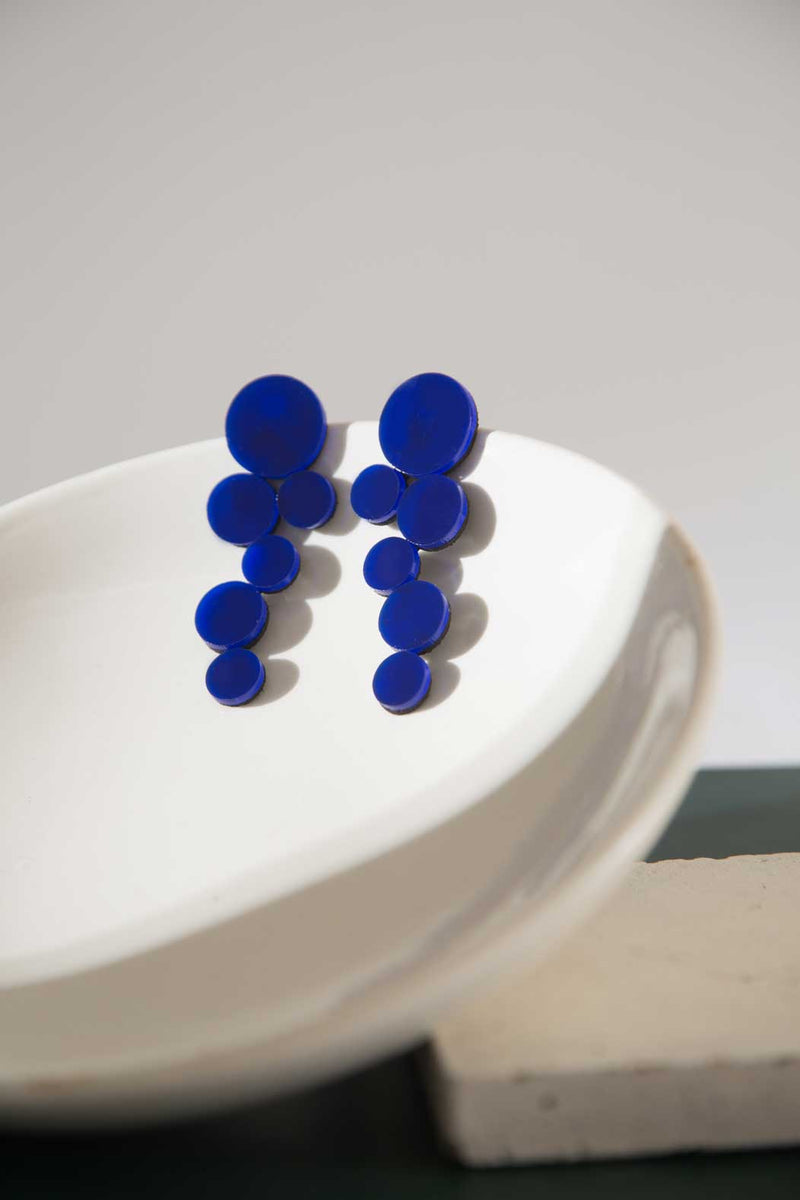 Abstraction Earrings - Large - Blue