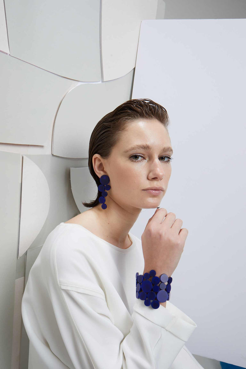 Abstraction Earrings - Large - Blue