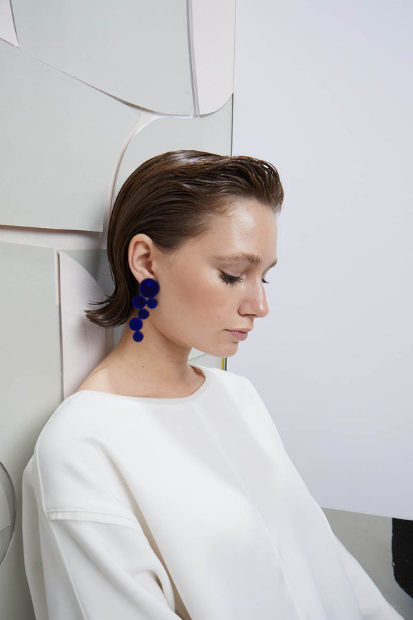 Abstraction Earrings - Large - Blue