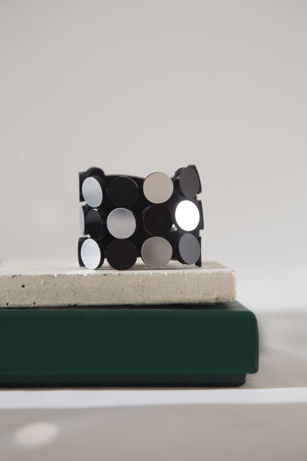 Abstraction Bracelet in Silver/Black