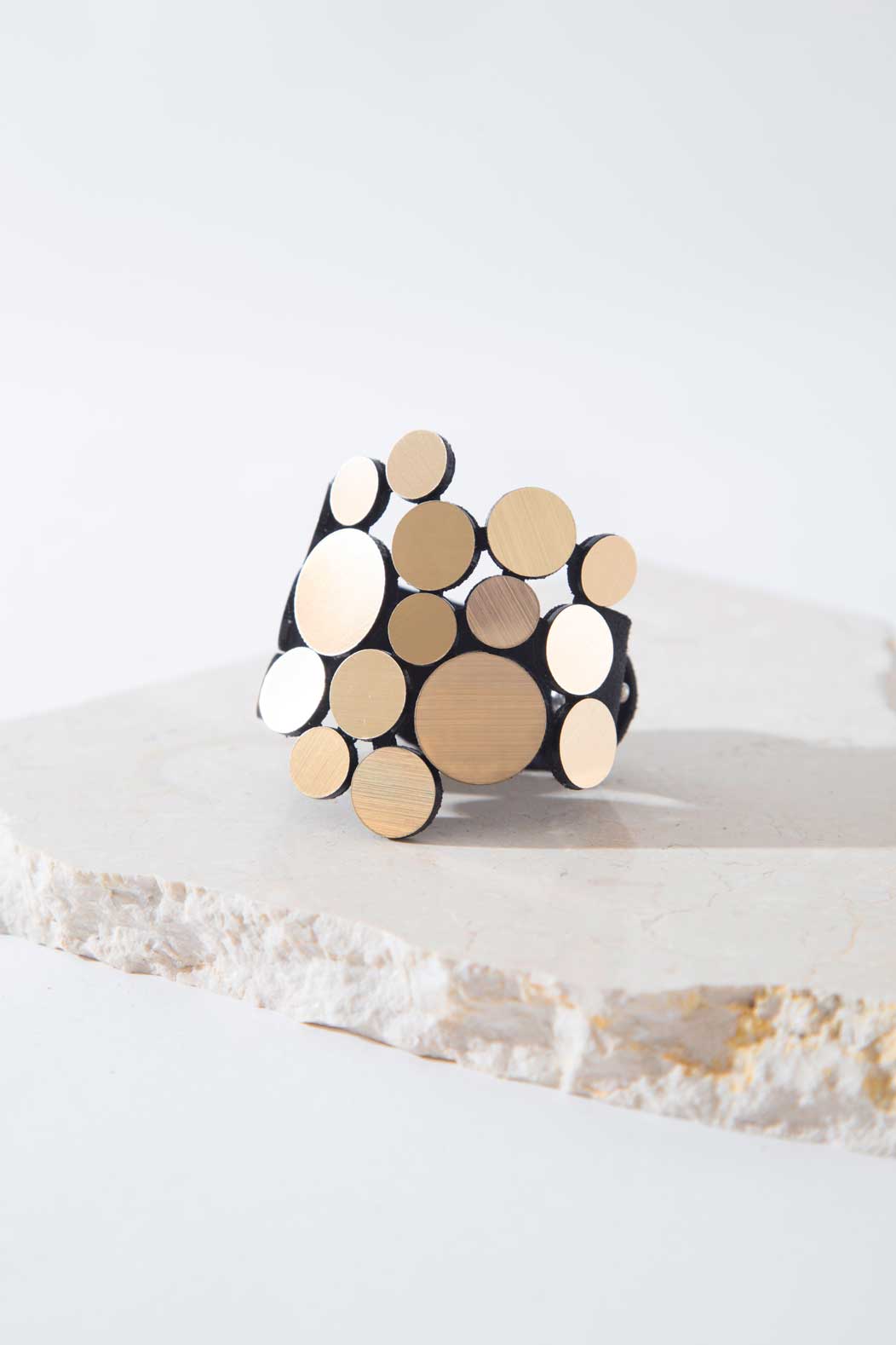 Abstraction Bracelet Asymmetric  - Gold