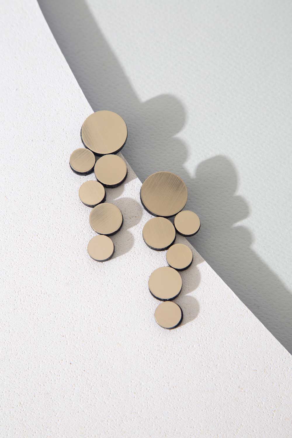 Gold Abstraction clip-on earrings, lightweight statement design with no piercing needed