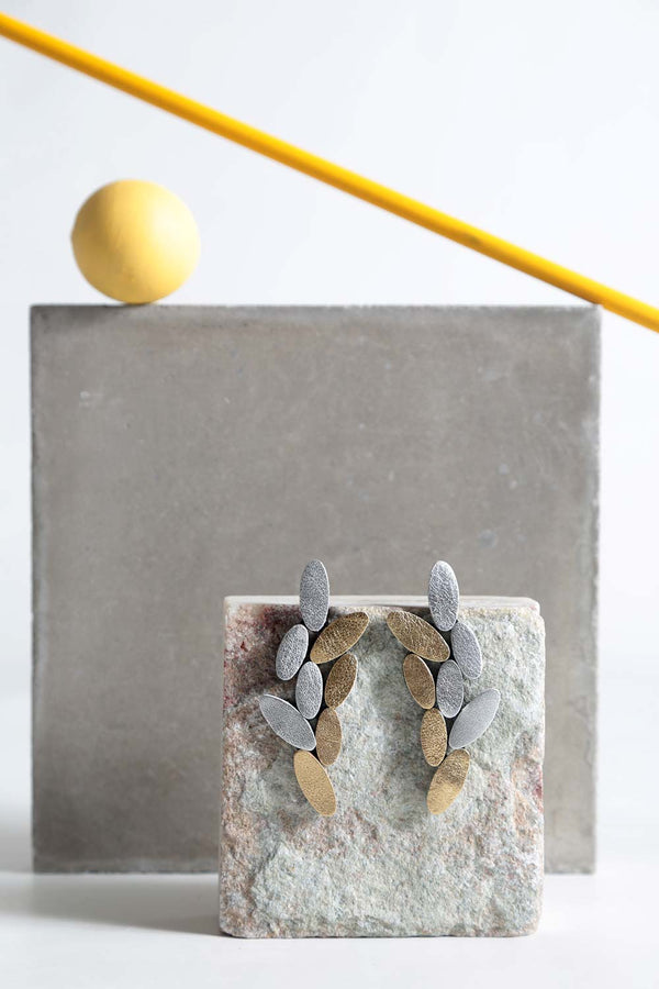 Emma Ohrringe Groß - Silber &amp; Gold