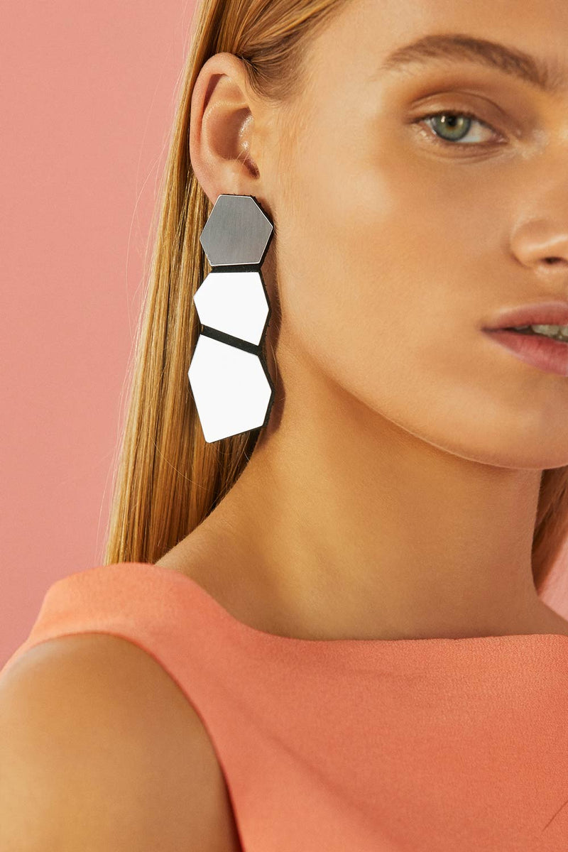 Greta Earrings - Polygon - Large