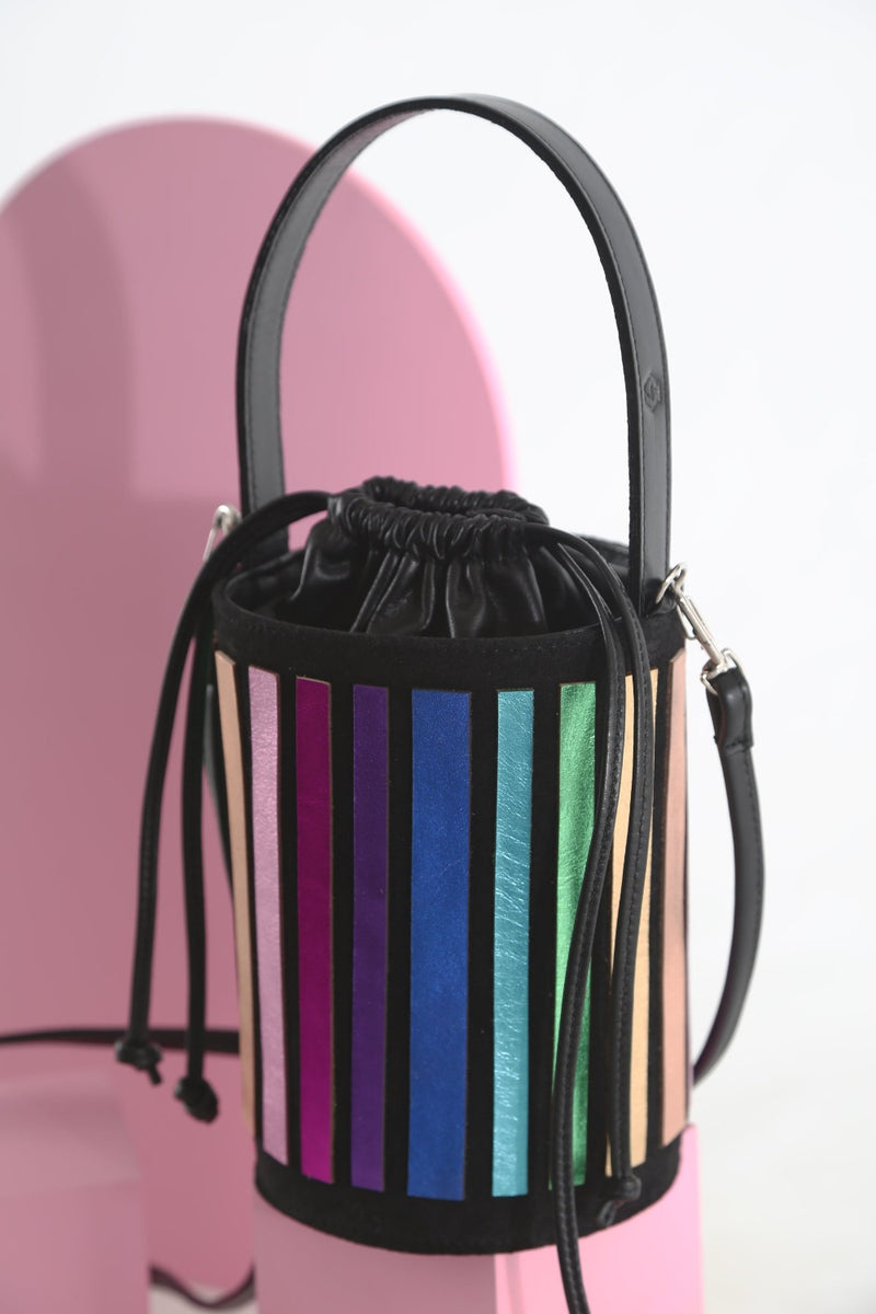 Pre-Order - Rainbow Bucket Leather Bag - Rainbow