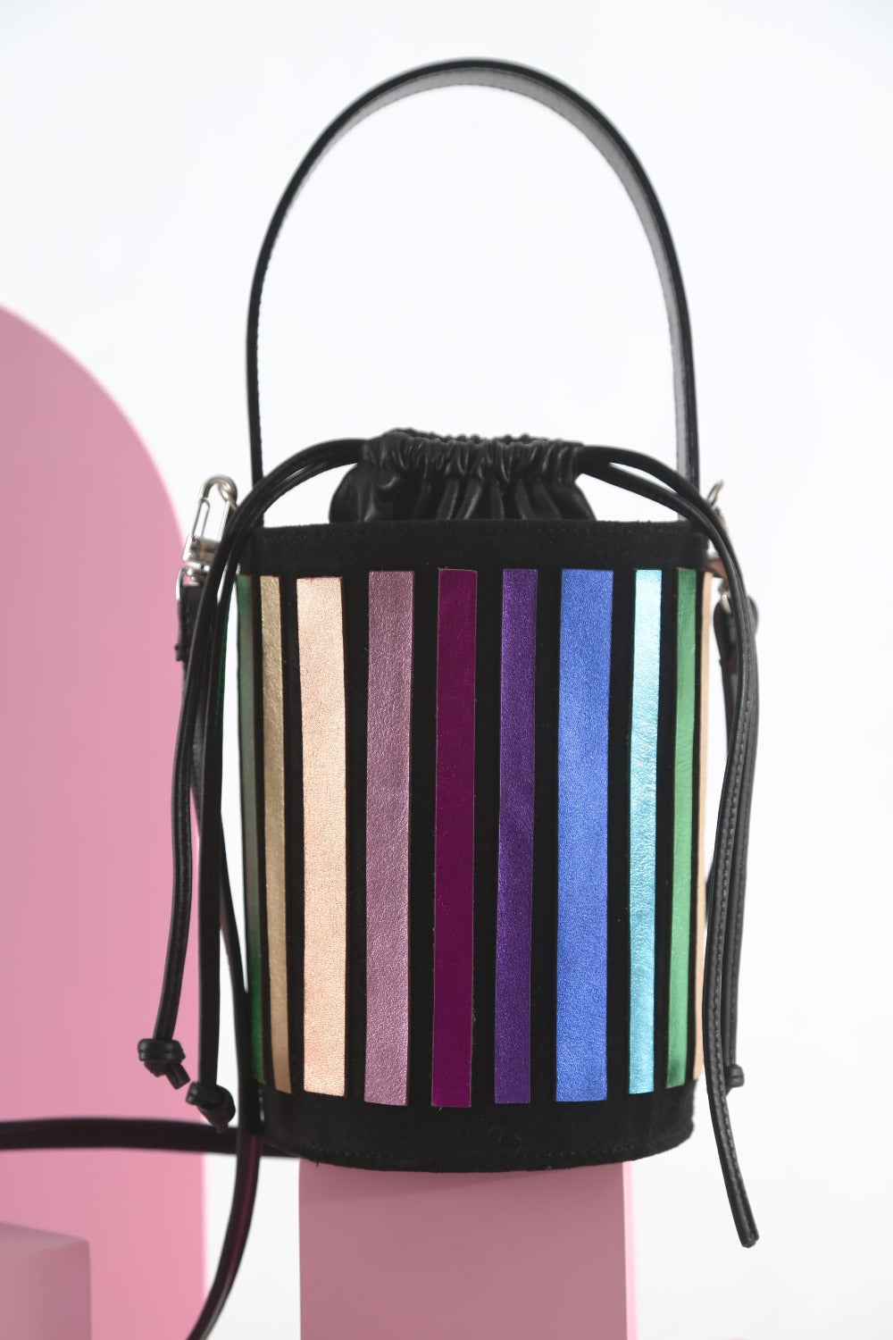 Pre-Order - Rainbow Bucket Leather Bag - Rainbow
