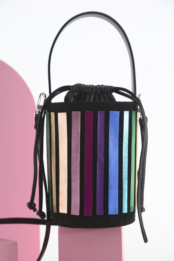 Pre-Order - Rainbow Bucket Leather Bag - Rainbow
