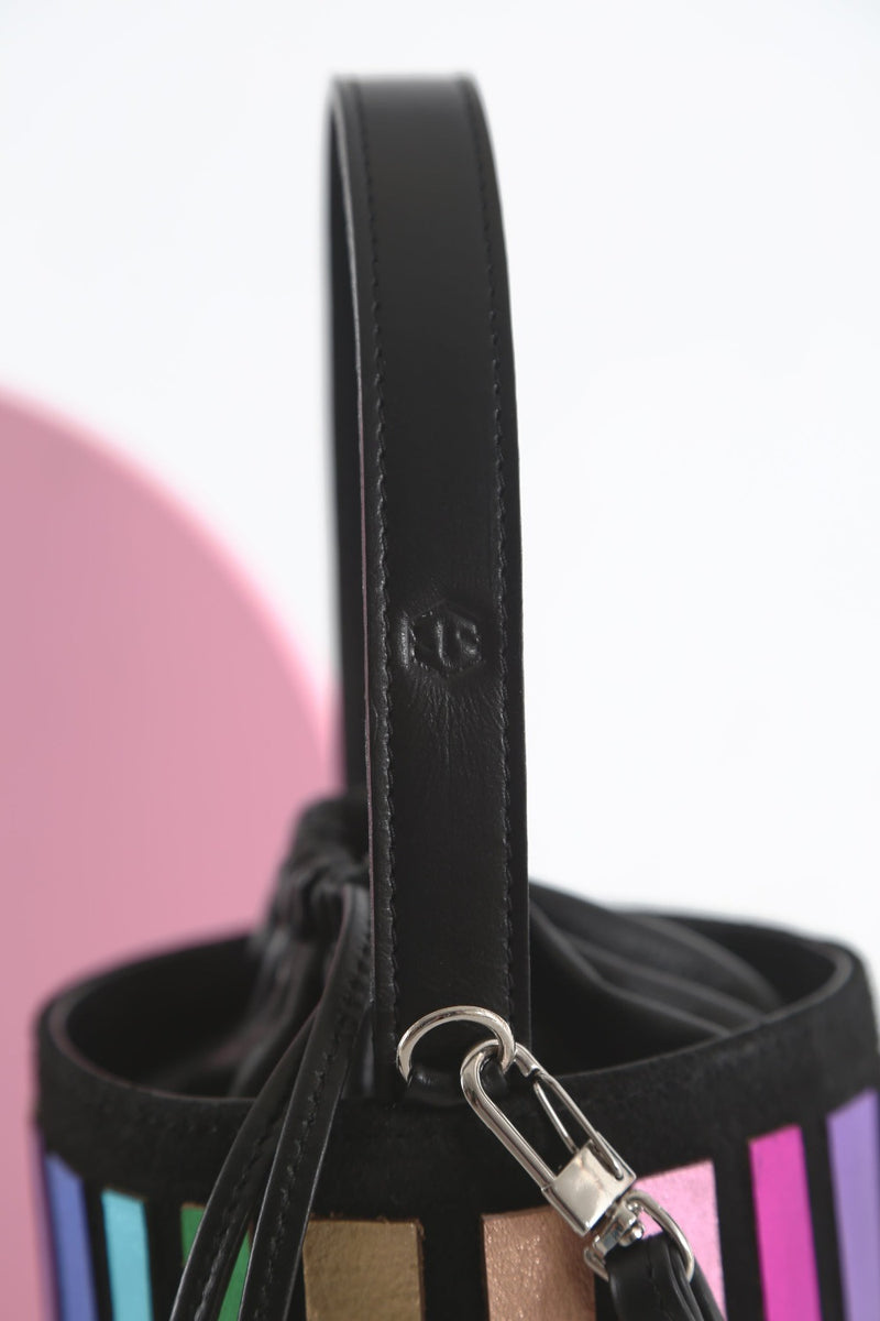 Pre-Order - Rainbow Bucket Leather Bag - Rainbow