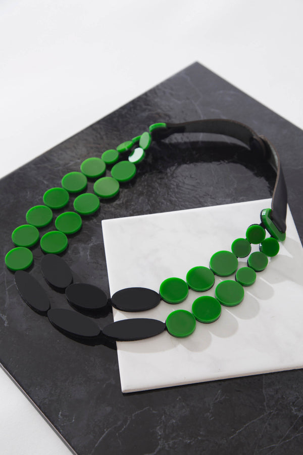 Iris Necklace - Green + Black