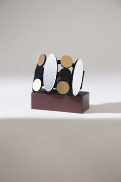Iris Armband - Silber + Schwarz + Gold