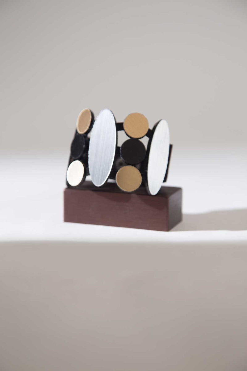Iris Armband - Silber + Schwarz + Gold