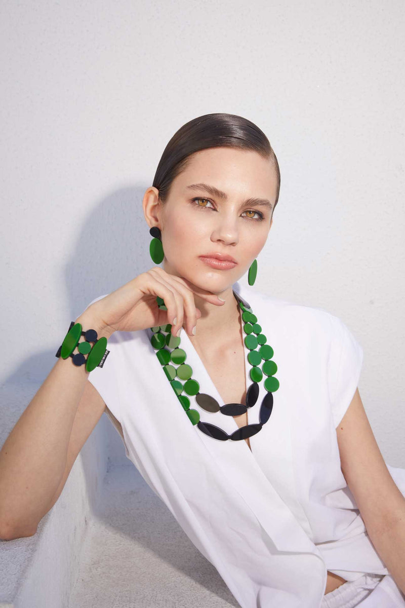 Iris Necklace - Green + Black