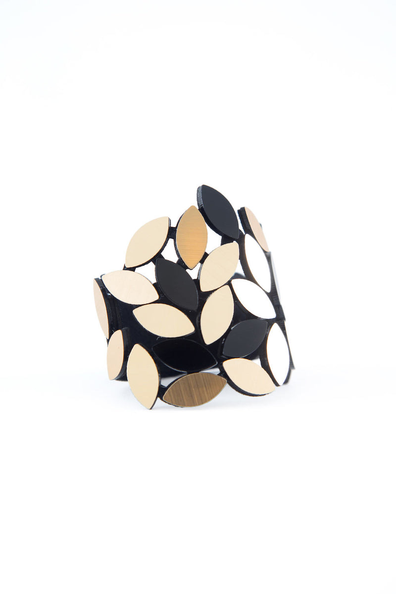 Bracelet Kate Leaves - Noir et Or