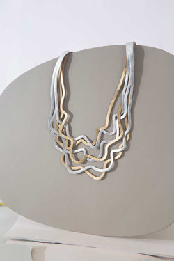 Curves Duo Necklace - Silver & Gold