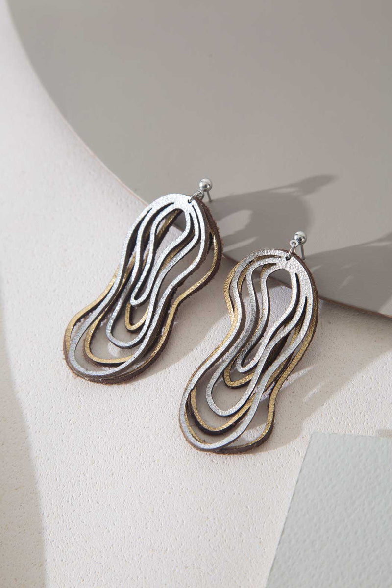 Curves Duo Earrings - Small - Silver & Gold