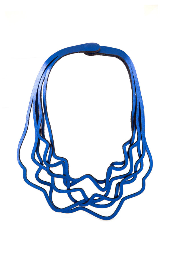 Curves Duo Necklace in Metallic Blue - Limited Edition!