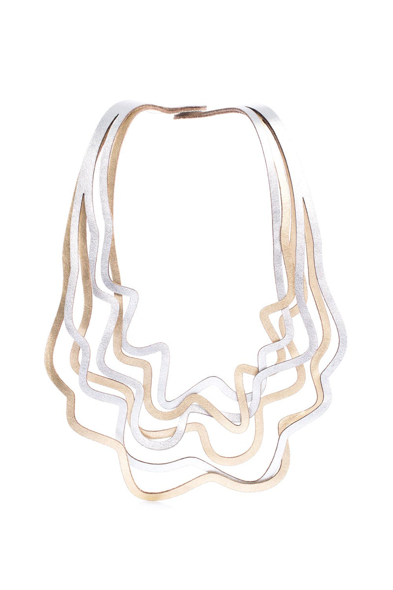 Curves Duo Necklace - Silver & Gold