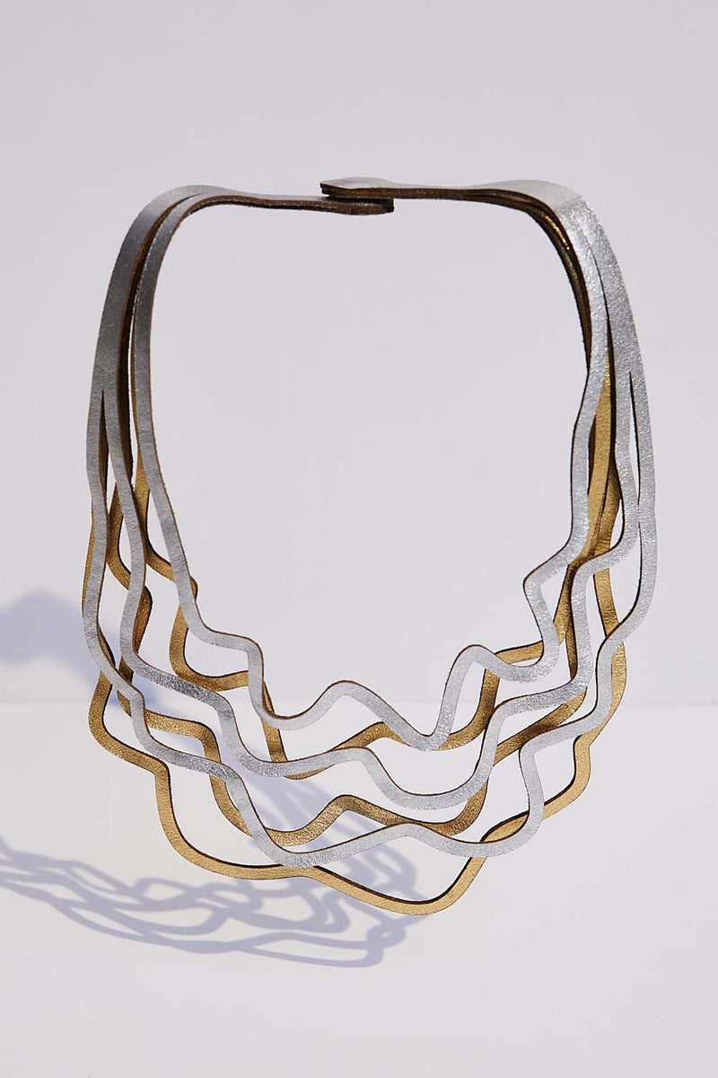 Curves Duo Necklace - Silver & Gold – Iskin Sisters