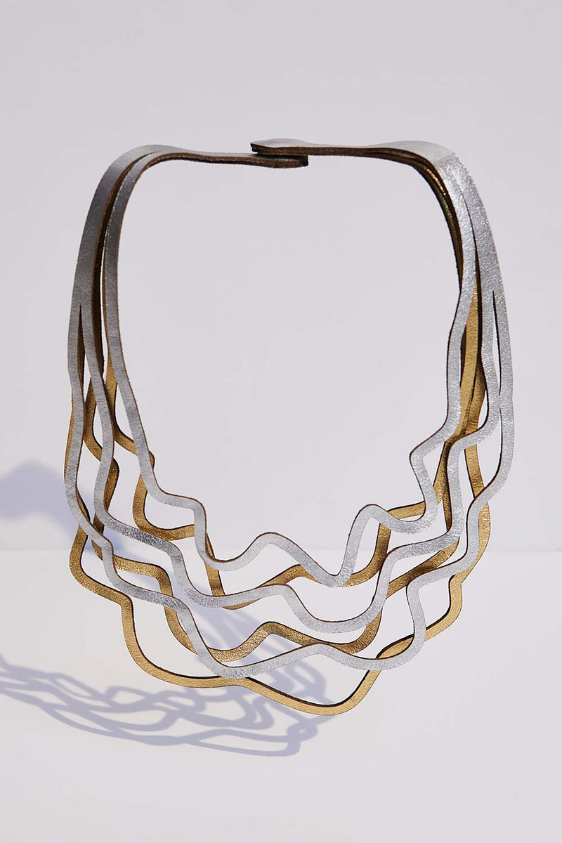 Collar Curves Duo - Plata y Oro