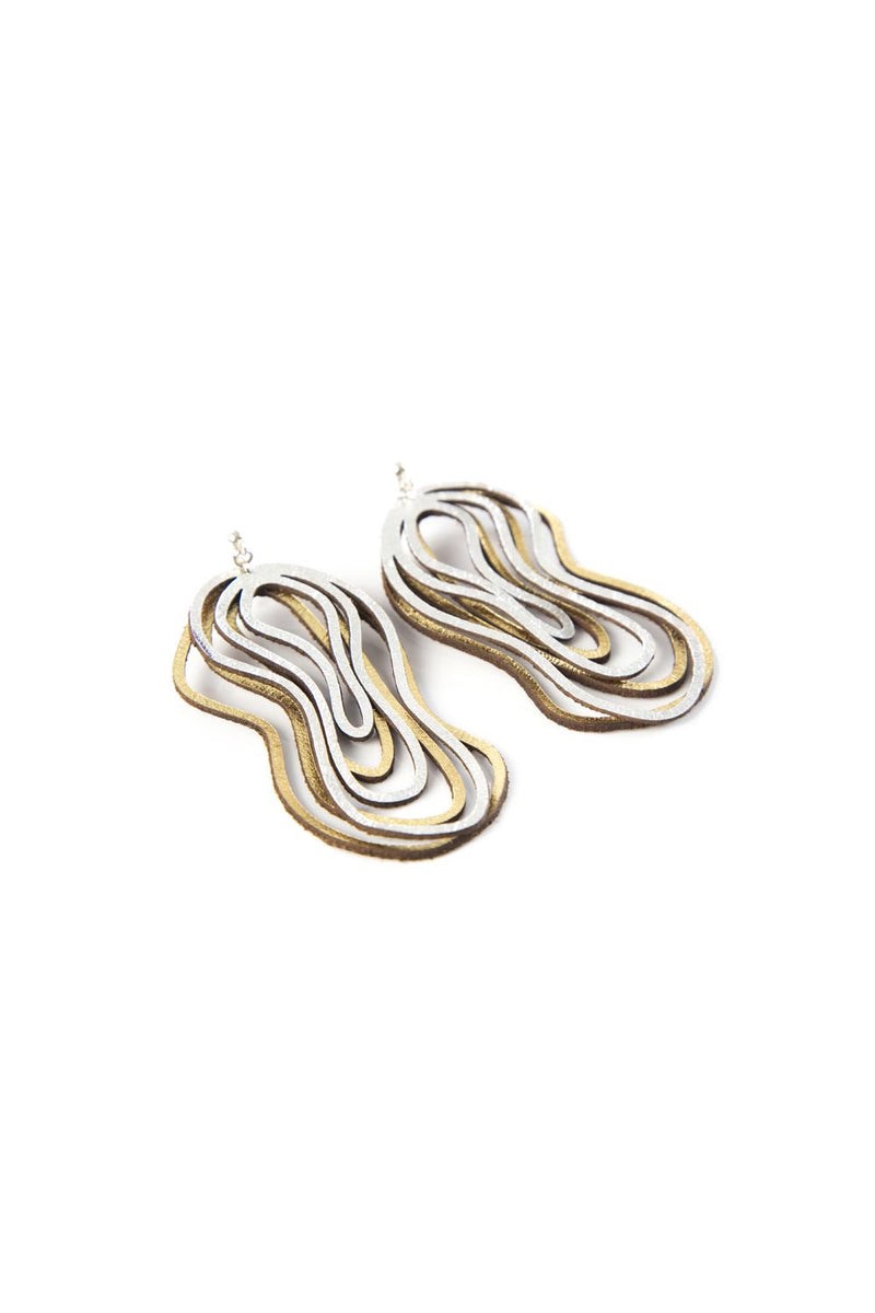 Pendientes Curves Duo - Plata y Oro