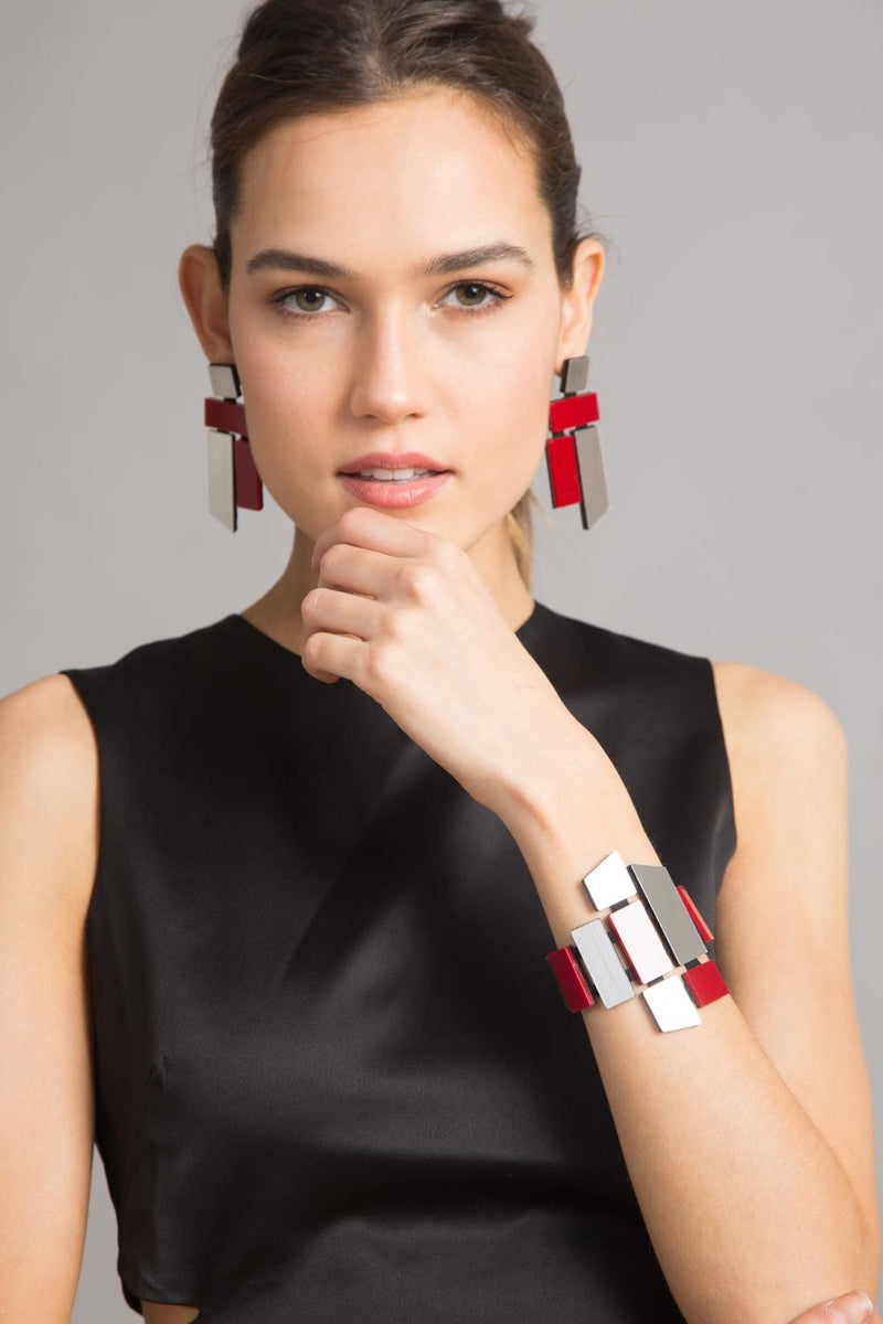 Piet Armband - Silber &amp; Rot