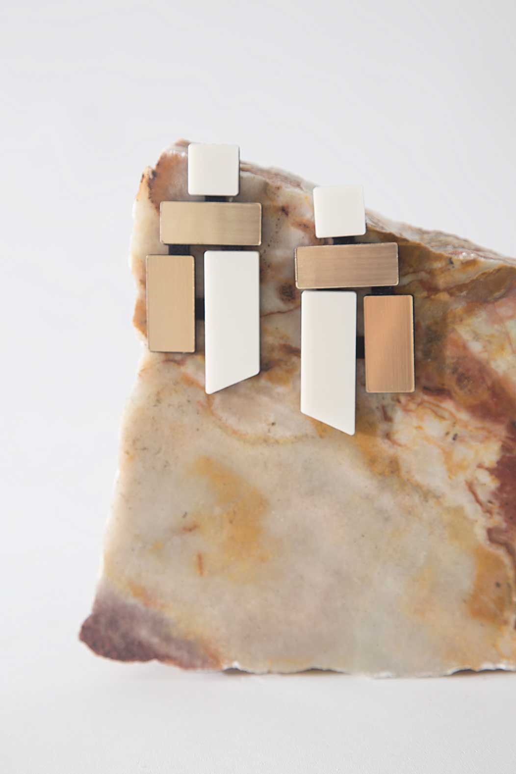 Pendientes Piet - Marfil/Oro