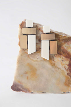 Piet Earrings - Ivory & Gold