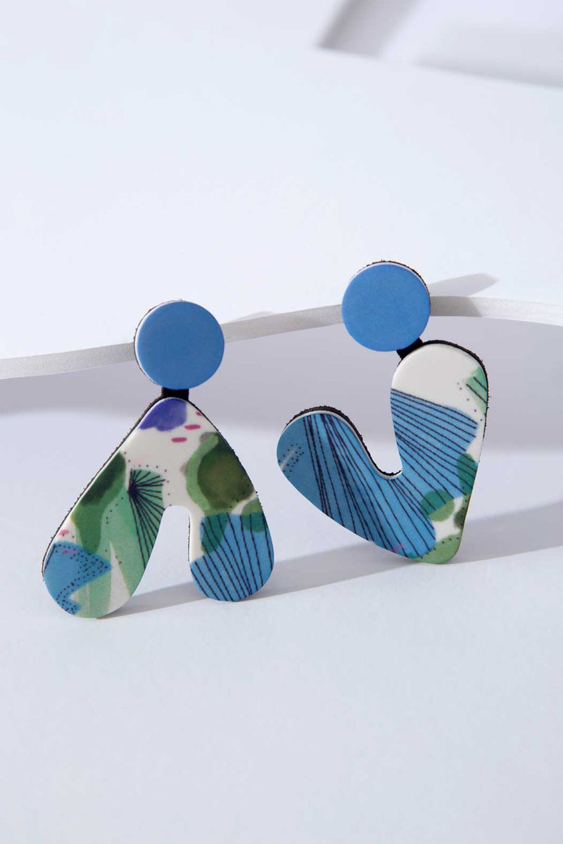Pré-commander! Boucles d'oreilles Bauhaus A - Argent & Noir