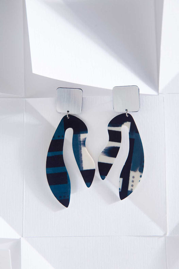 Prints Spring Reef Earrings - Abstract Print