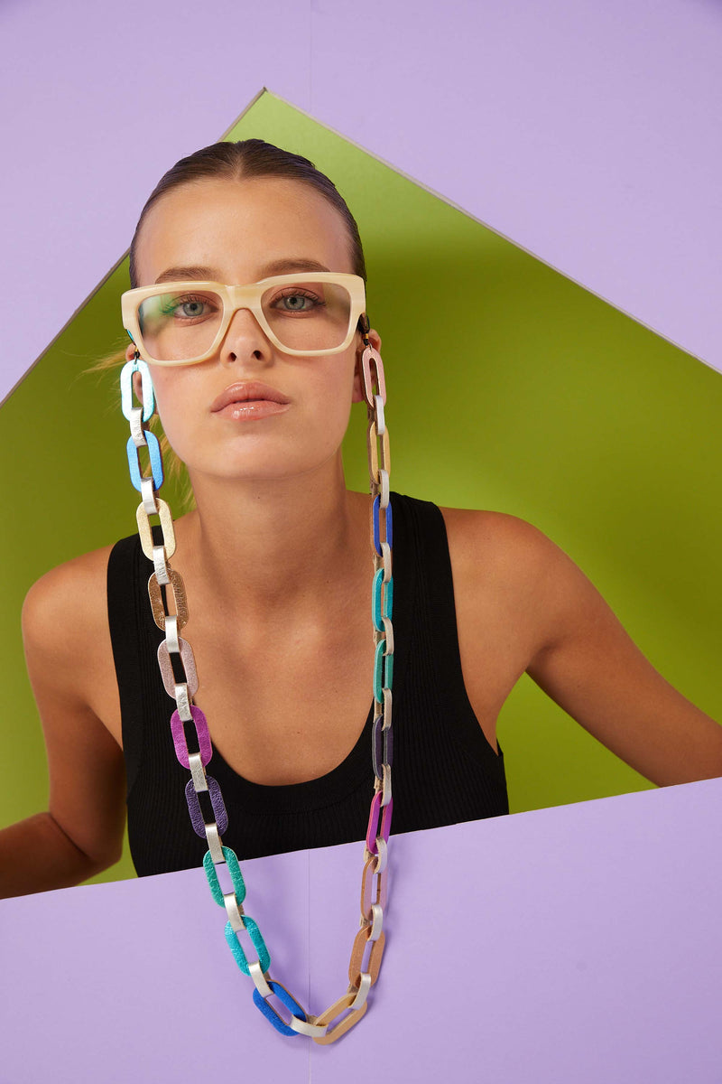 Rainbow Eyeglasses Chain - Rainbow Colors – Iskin Sisters