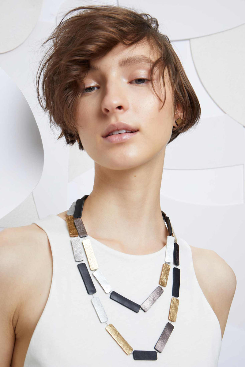 Rainbow Rectangle Necklace Short