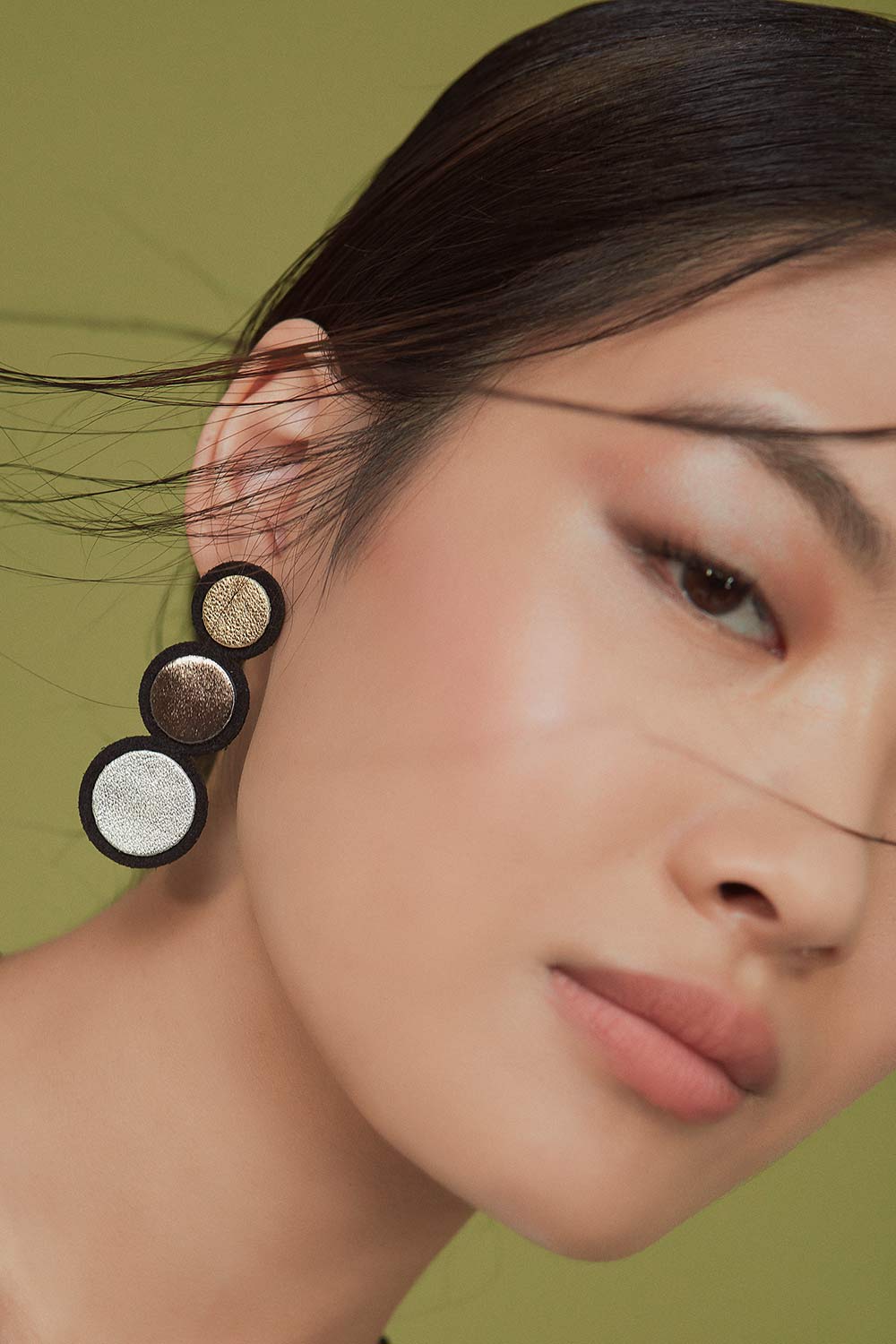 Boucles d'oreilles Rainbow - Grandes - Argent, Or et Étain