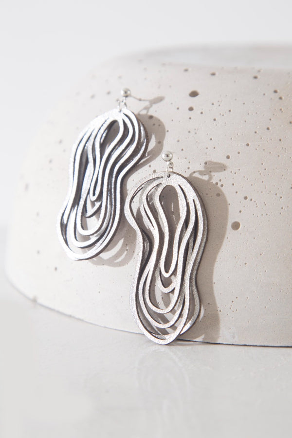 Curves Duo Earrings - Small - Silver