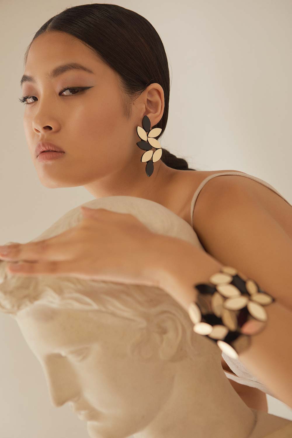 Bracelet Kate Leaves - Noir et Or