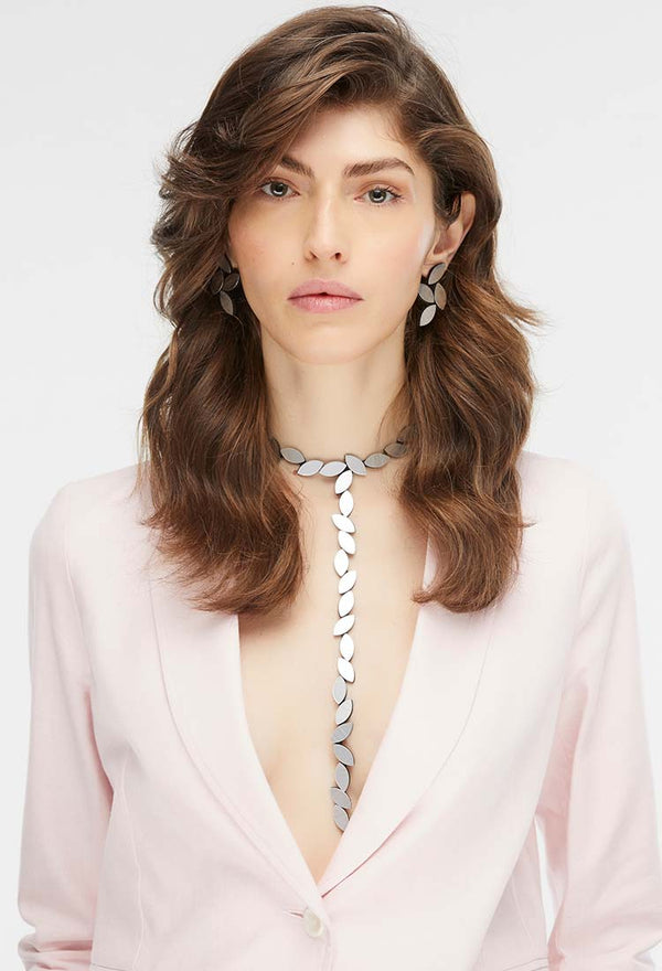 Collier Kate Leaves Y - Argent
